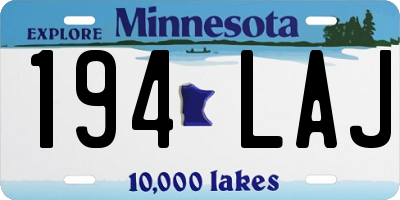 MN license plate 194LAJ