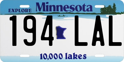 MN license plate 194LAL