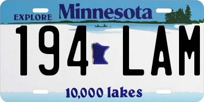 MN license plate 194LAM