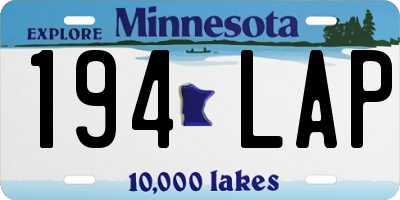 MN license plate 194LAP