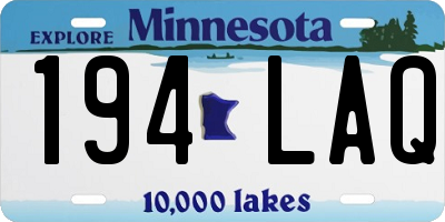 MN license plate 194LAQ