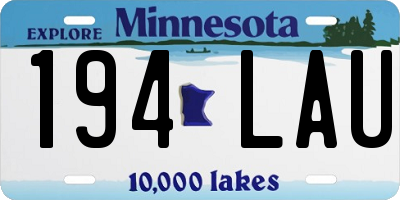 MN license plate 194LAU