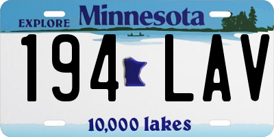 MN license plate 194LAV