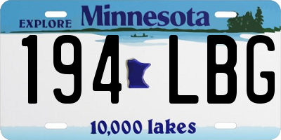 MN license plate 194LBG