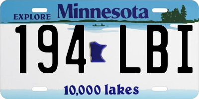 MN license plate 194LBI