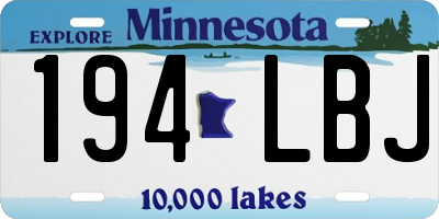 MN license plate 194LBJ