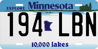 MN license plate 194LBN