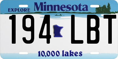 MN license plate 194LBT