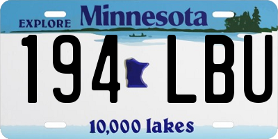 MN license plate 194LBU