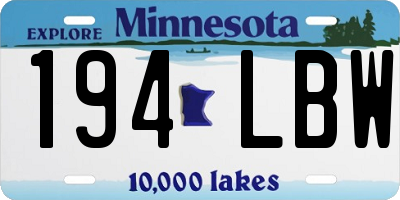 MN license plate 194LBW