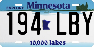 MN license plate 194LBY