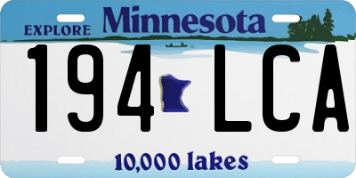 MN license plate 194LCA