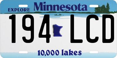MN license plate 194LCD