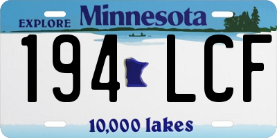 MN license plate 194LCF