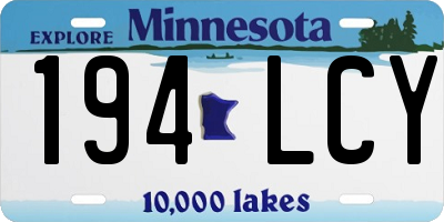 MN license plate 194LCY