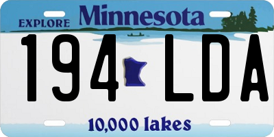 MN license plate 194LDA