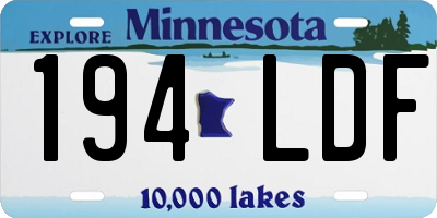 MN license plate 194LDF