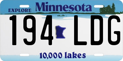 MN license plate 194LDG