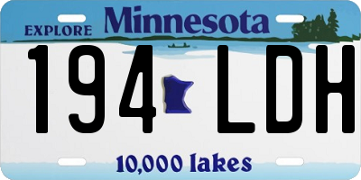 MN license plate 194LDH