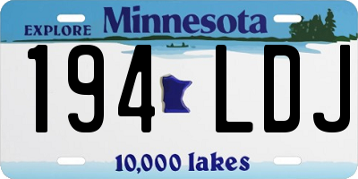 MN license plate 194LDJ