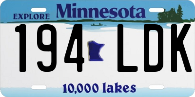 MN license plate 194LDK