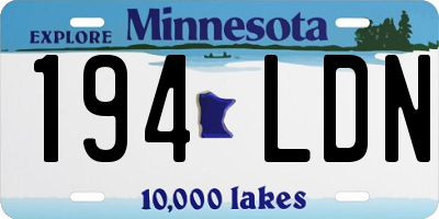 MN license plate 194LDN