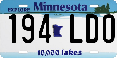 MN license plate 194LDO