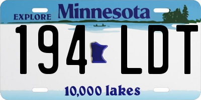 MN license plate 194LDT