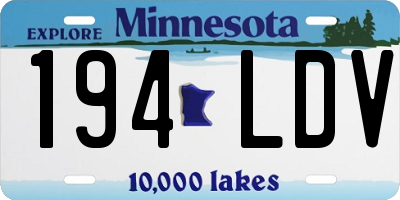 MN license plate 194LDV