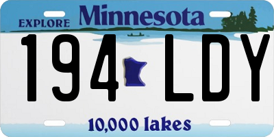 MN license plate 194LDY