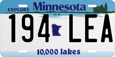 MN license plate 194LEA