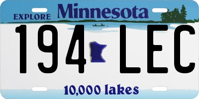 MN license plate 194LEC