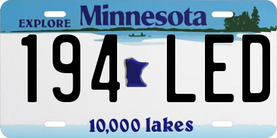 MN license plate 194LED