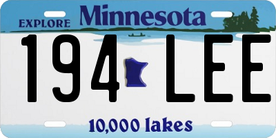 MN license plate 194LEE