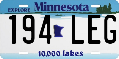 MN license plate 194LEG