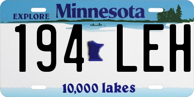MN license plate 194LEH