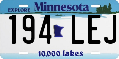 MN license plate 194LEJ