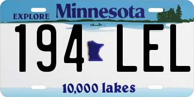 MN license plate 194LEL