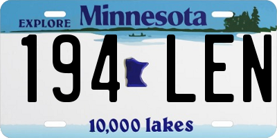 MN license plate 194LEN