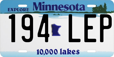 MN license plate 194LEP