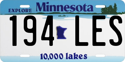 MN license plate 194LES