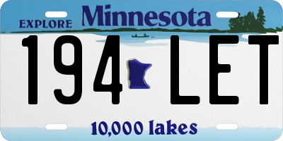 MN license plate 194LET