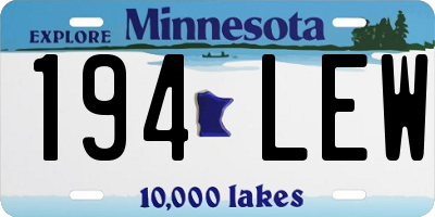 MN license plate 194LEW