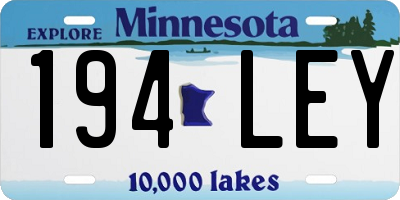 MN license plate 194LEY