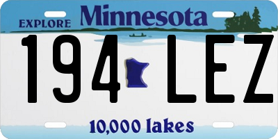 MN license plate 194LEZ