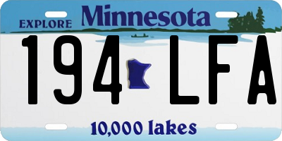MN license plate 194LFA