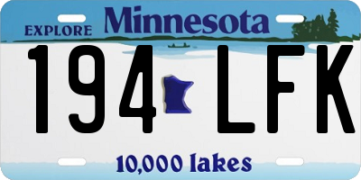 MN license plate 194LFK