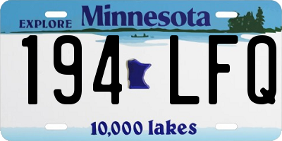 MN license plate 194LFQ