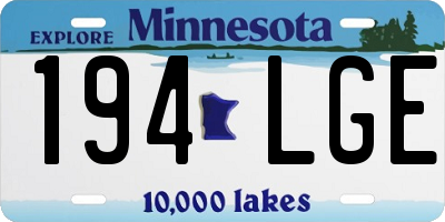 MN license plate 194LGE