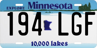 MN license plate 194LGF
